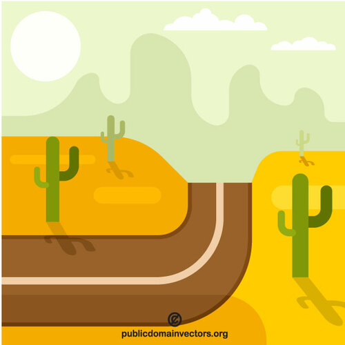 Desert road vector image