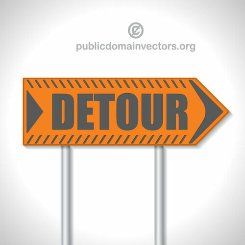 Détour sign vector clipart