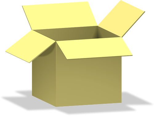 Vector image of opened yellow carton box