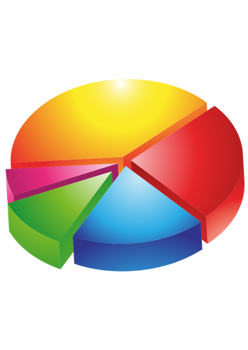 Imagine vectorială schemă detaliată de diagramă pie colorat 3D