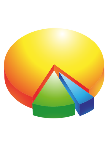 Vector illustration of predominant orange pie chart