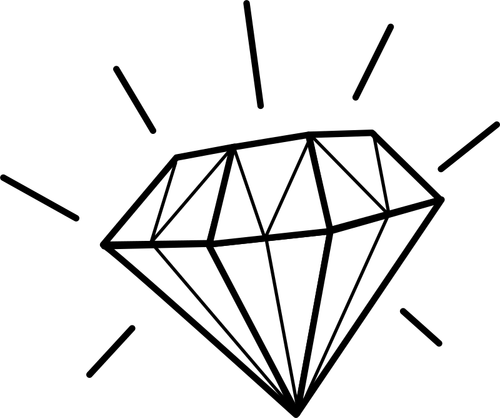 光沢のあるダイヤモンドのイラスト