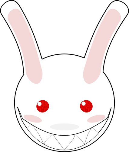 Vector clip art of mad rabbit smile