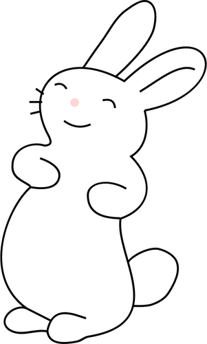 Smějící se králík linie vektorový obrázek