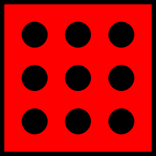 Vektor image av røde flekkete terninger
