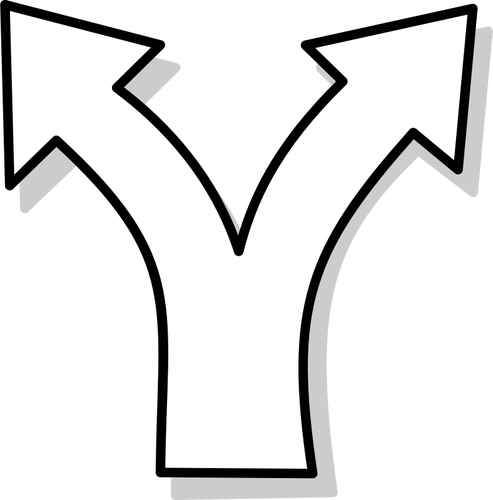 Vector image of divergent symbol
