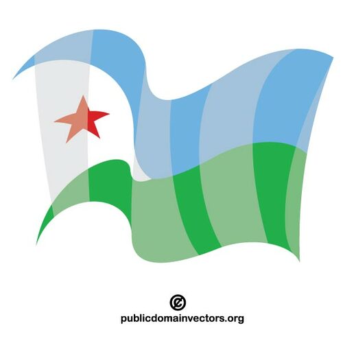 Djibouti nasjonale viftende flagg
