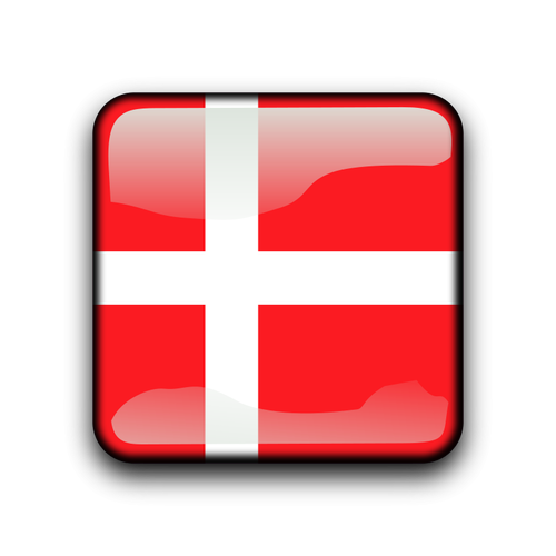 דגל דנמרק בתוך תווית מבריק