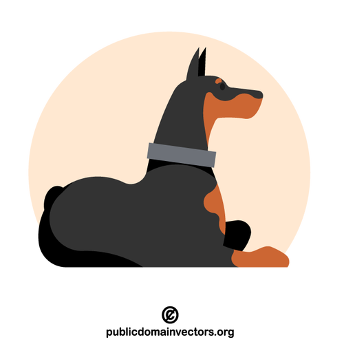 Mascota de perro dóberman