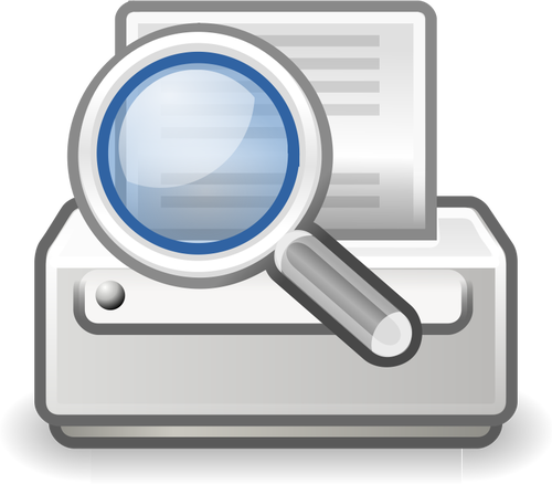 Vector image of search printer computer OS icon