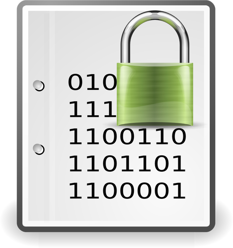 Encrypted document green icon vector graphics