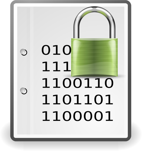 Gráficos de vetor de ícone verde documento criptografado