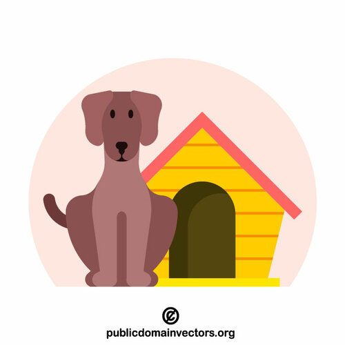 Dog and a dog house