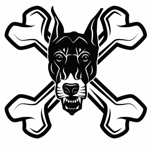 Silueta del logotipo de la cabeza de perro