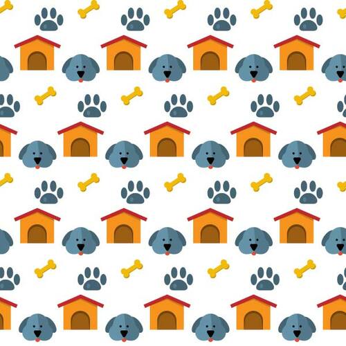 Dog house seamless pattern vector