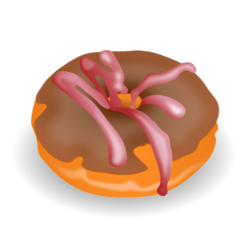 Шоколада пончик векторное изображение