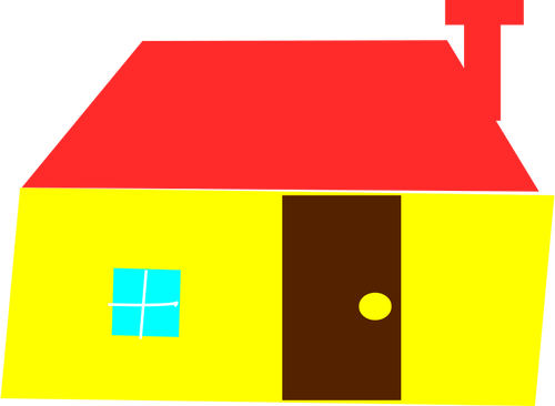 Yellow house vector clip art