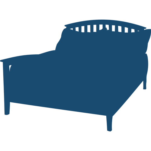 Manželská postel silueta vektorový obrázek