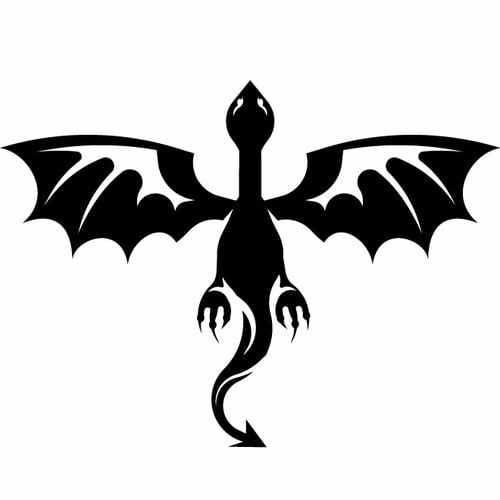 Flying dragon silhouette