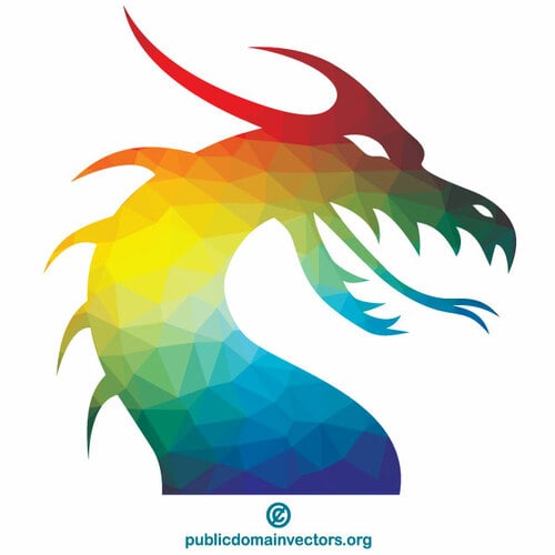 Dragon color silhouette