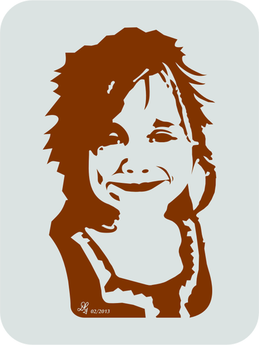 Imágenes Prediseñadas Vector de niña sonriente con pelo de punta
