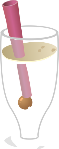 Perličková nápoj se slámou v sklo vektorový obrázek