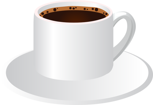 Vector clip art of coffee cup with a saucer