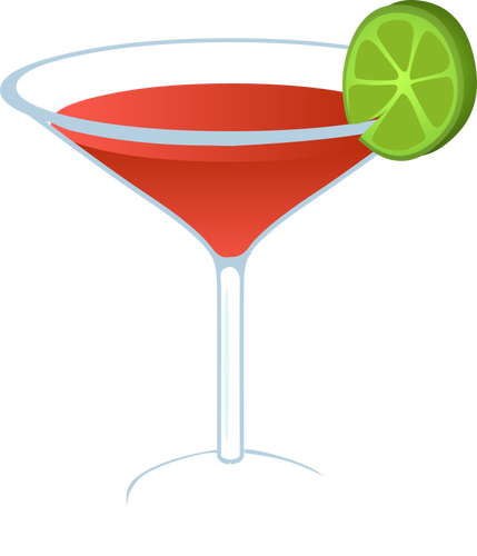 Cocktail com imagem vetorial de limão