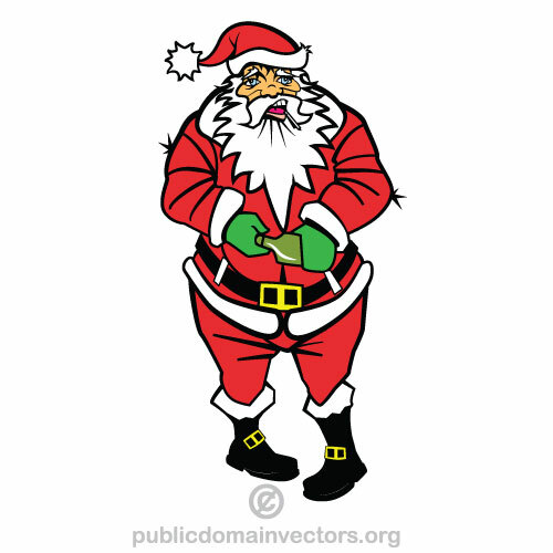 Drunk Santa Claus vector