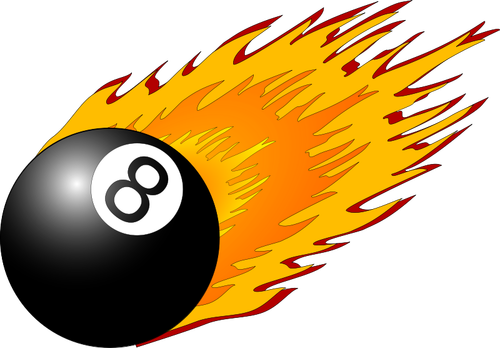 Snooker ball with flames vector