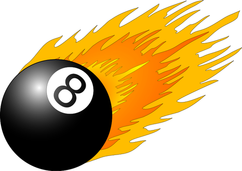 Boule de billard avec le vecteur de flammes