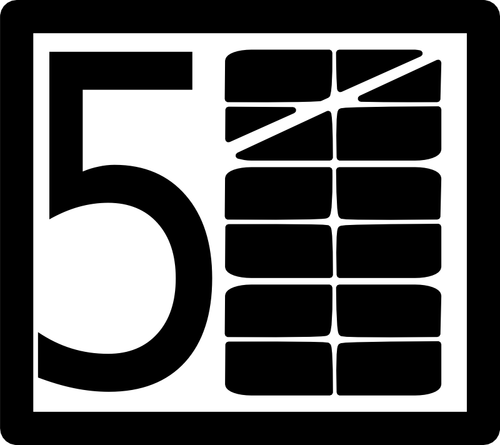 Векторное изображение стека пять боком пиктограмма
