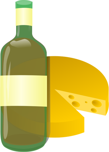 Gráficos del vector icono blancos vino y queso