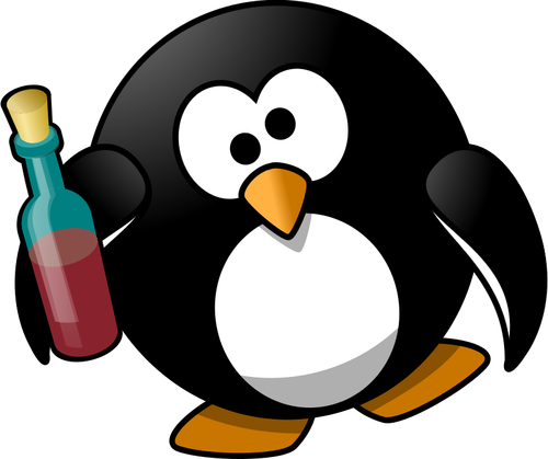 Imagen vectorial pingüino borracho