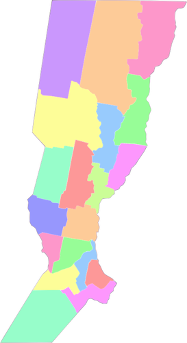 Mapa regionů v Santa Fe Provence v barevných vektorový obrázek