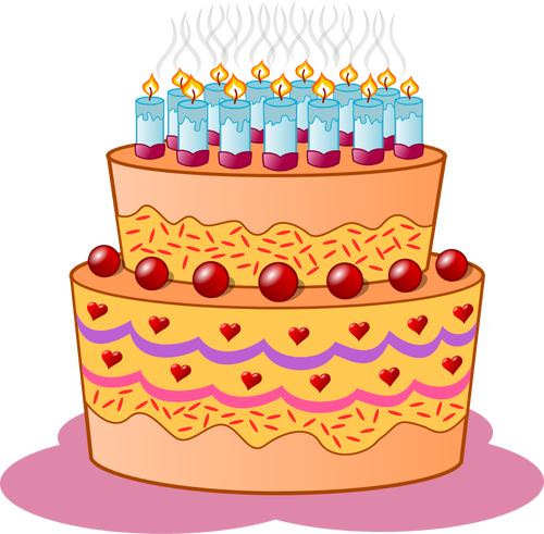 Birthday cake vector clip art image