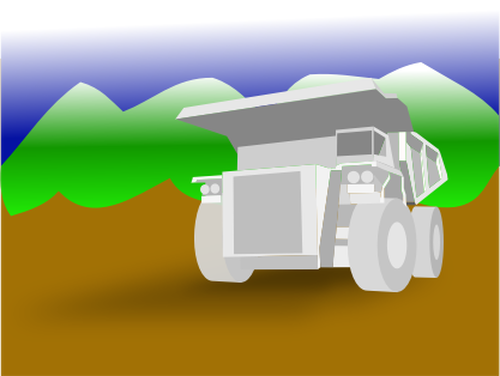 Illustration vectorielle de camion à benne basculante