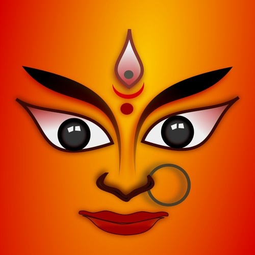 Vector background of Goddess Durga