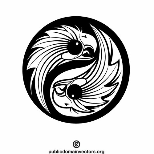 Örnar i Yin Yang symbol