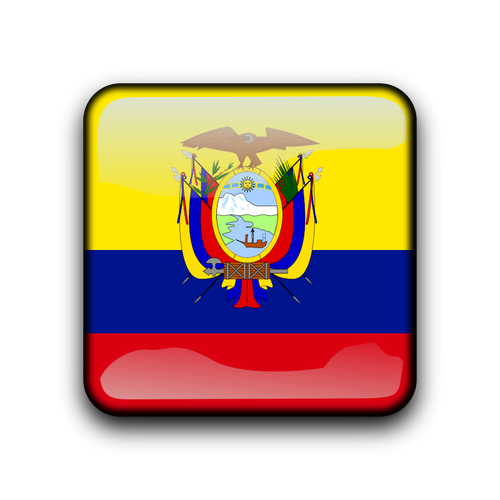 Ecuador flagga vektor knappen