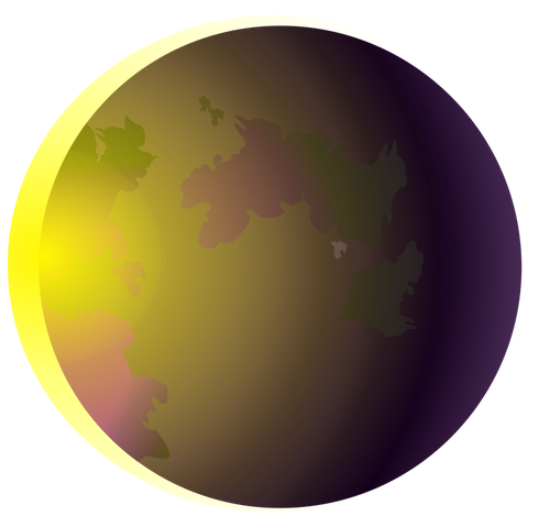 Illustration of eclipse of the sun behind Earth