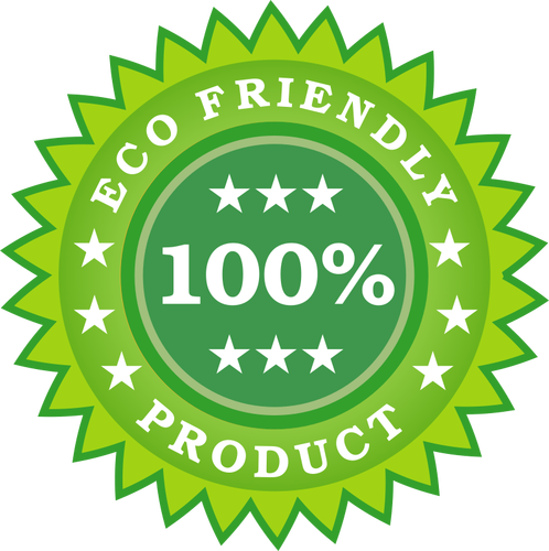 Eco friendly product sticker vector illustration