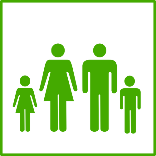 Зеленый значок семьи