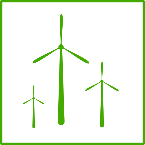 Vektor-Bild von Eco grün Wind Energie Symbol mit dünnen Rahmen