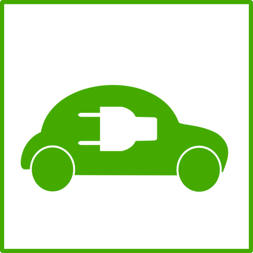 Samochód elektryczny ikona grafiki wektorowej