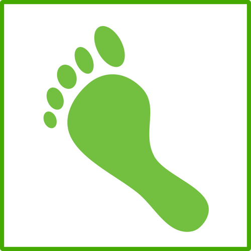 Eco carbon footprint vector icon