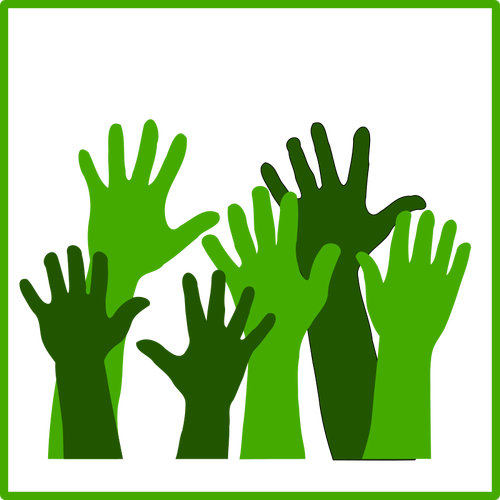 Eco hands vector icon