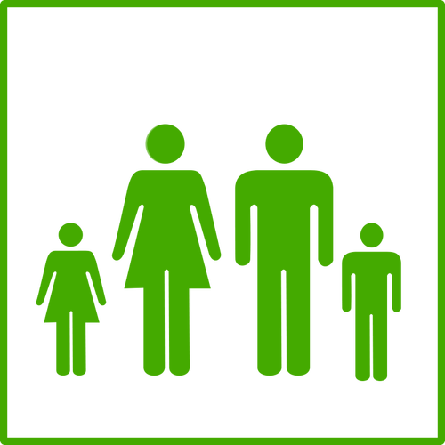 Eco familie vector icon