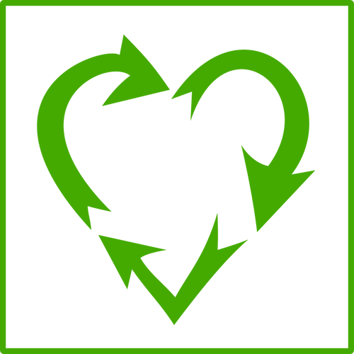 Eco miłość recyklingu wektor ikona