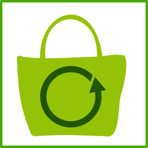 أيقونة المتجهات الخضراء للتسوق البيئي